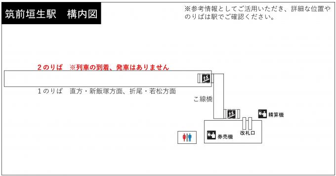 筑前垣生駅の構内図の画像