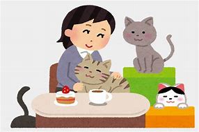 お家で過ごす猫のイラスト